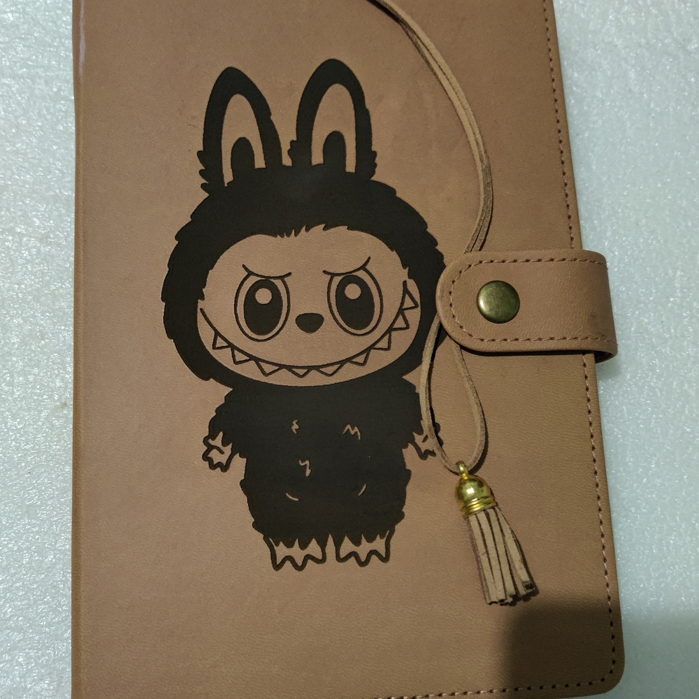 Labubu Monster Faux Leather Journal Design Personalized